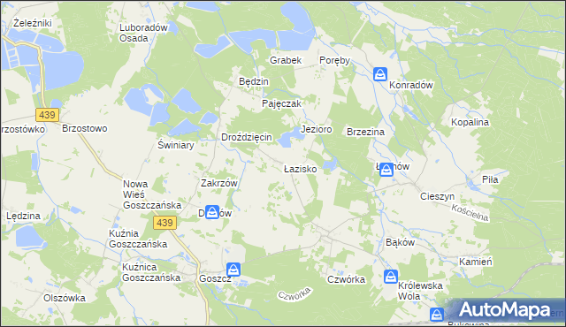 mapa Łazisko gmina Twardogóra, Łazisko gmina Twardogóra na mapie Targeo