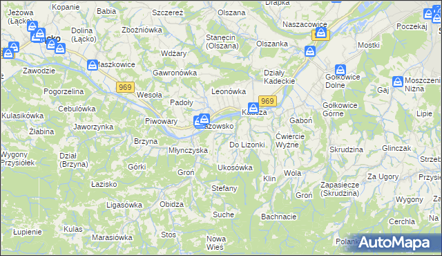 mapa Łazy Brzyńskie, Łazy Brzyńskie na mapie Targeo