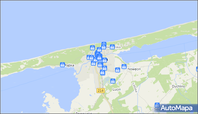 mapa Łeba, Łeba na mapie Targeo