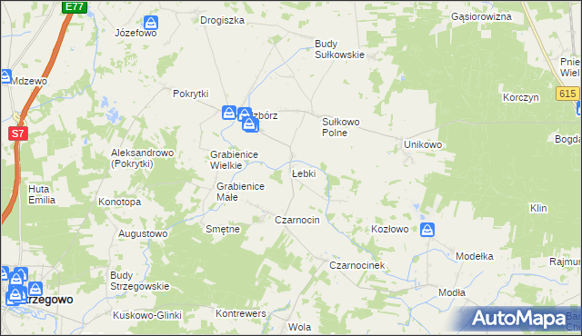 mapa Łebki gmina Strzegowo, Łebki gmina Strzegowo na mapie Targeo