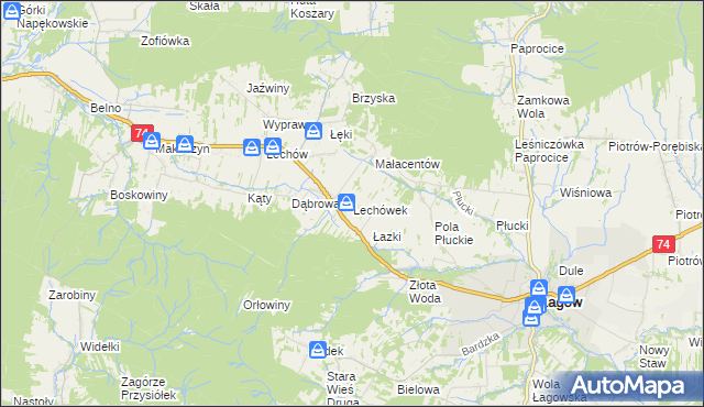 mapa Lechówek, Lechówek na mapie Targeo
