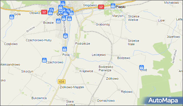 mapa Leciejewo, Leciejewo na mapie Targeo