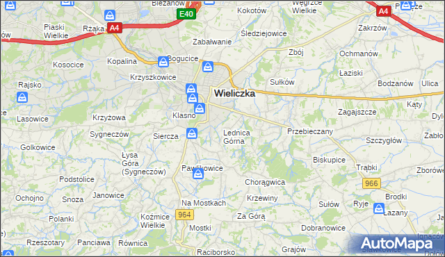 mapa Lednica Górna, Lednica Górna na mapie Targeo