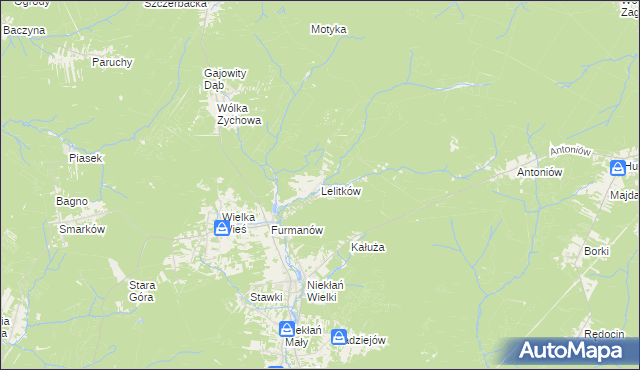 mapa Lelitków, Lelitków na mapie Targeo