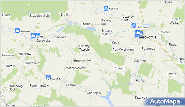 mapa Leonardów gmina Serokomla, Leonardów gmina Serokomla na mapie Targeo