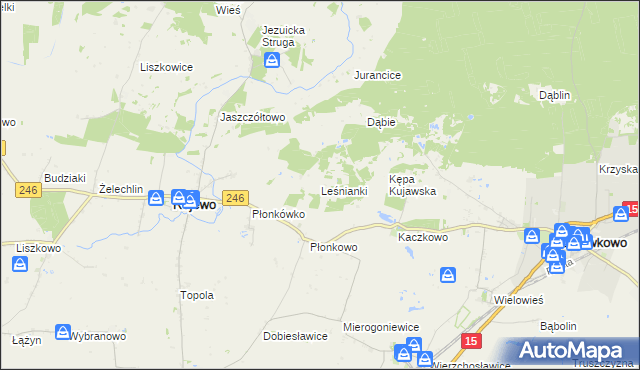 mapa Leśnianki, Leśnianki na mapie Targeo