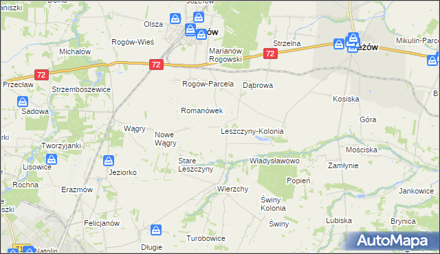 mapa Leszczyny-Kolonia, Leszczyny-Kolonia na mapie Targeo