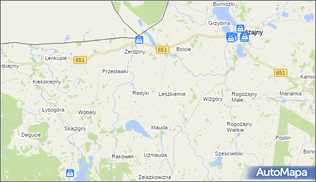 mapa Leszkiemie, Leszkiemie na mapie Targeo