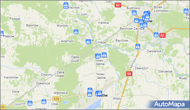 mapa Letnisko Nowy Jadów, Letnisko Nowy Jadów na mapie Targeo