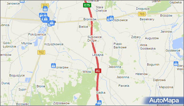 mapa Leżajna, Leżajna na mapie Targeo