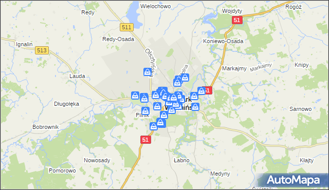 mapa Lidzbark Warmiński, Lidzbark Warmiński na mapie Targeo