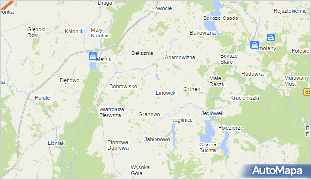 mapa Linówek gmina Krasnopol, Linówek gmina Krasnopol na mapie Targeo