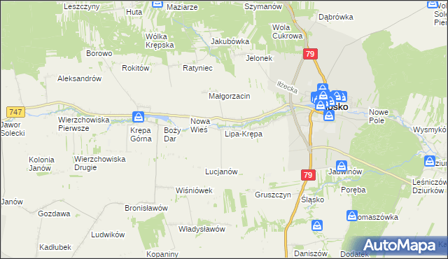 mapa Lipa-Krępa, Lipa-Krępa na mapie Targeo