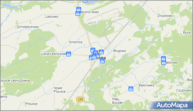 mapa Lipka powiat złotowski, Lipka powiat złotowski na mapie Targeo