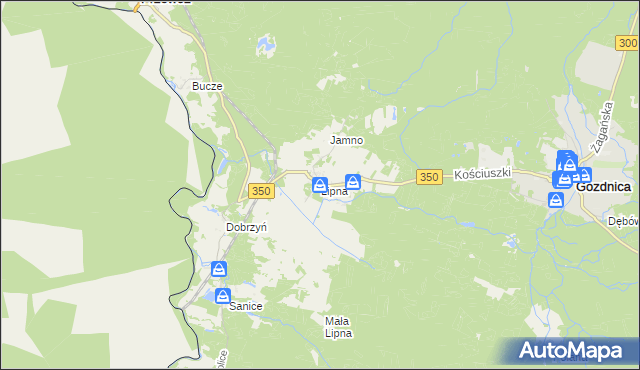 mapa Lipna gmina Przewóz, Lipna gmina Przewóz na mapie Targeo