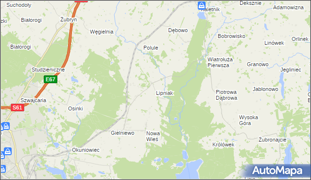 mapa Lipniak gmina Suwałki, Lipniak gmina Suwałki na mapie Targeo