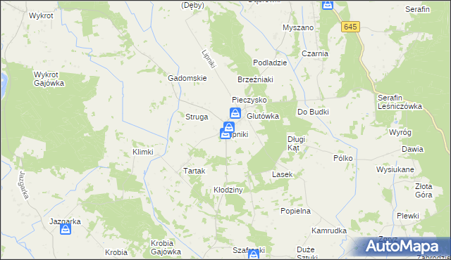 mapa Lipniki gmina Łyse, Lipniki gmina Łyse na mapie Targeo