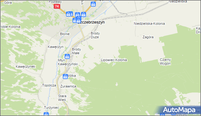 mapa Lipowiec-Kolonia, Lipowiec-Kolonia na mapie Targeo