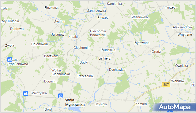 mapa Lisikierz, Lisikierz na mapie Targeo