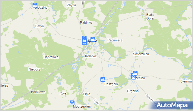 mapa Liskowo gmina Rąbino, Liskowo gmina Rąbino na mapie Targeo