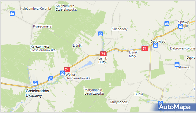 mapa Liśnik Duży, Liśnik Duży na mapie Targeo