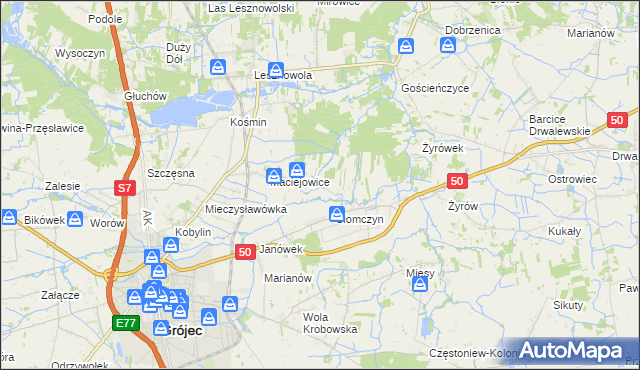 mapa Lisówek gmina Grójec, Lisówek gmina Grójec na mapie Targeo