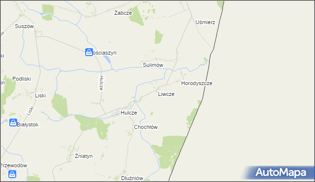 mapa Liwcze, Liwcze na mapie Targeo