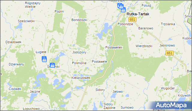 mapa Lizdejki, Lizdejki na mapie Targeo
