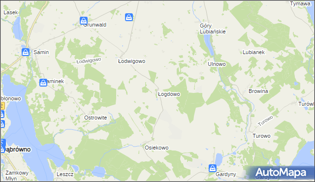 mapa Łogdowo, Łogdowo na mapie Targeo