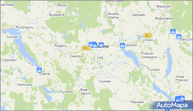 mapa Łoje gmina Dubeninki, Łoje gmina Dubeninki na mapie Targeo