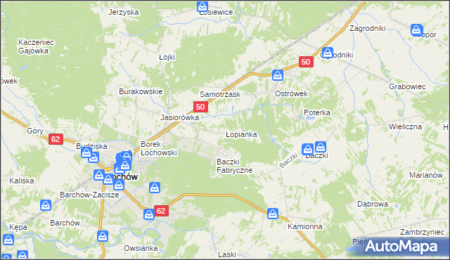 mapa Łopianka, Łopianka na mapie Targeo