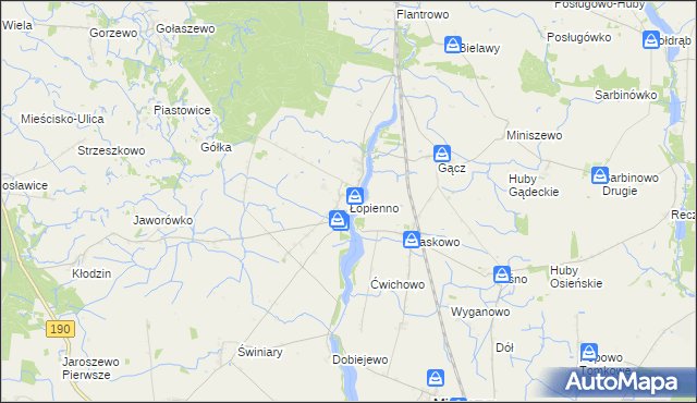 mapa Łopienno, Łopienno na mapie Targeo