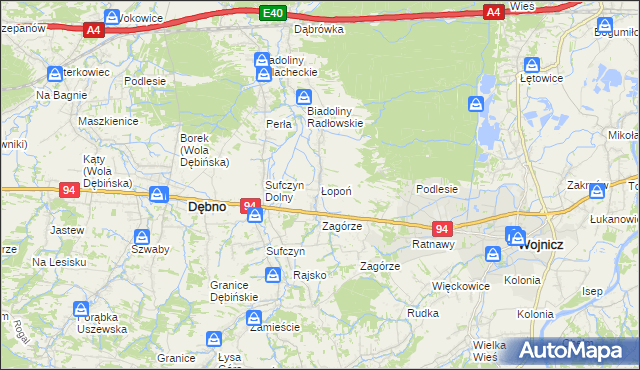 mapa Łopoń, Łopoń na mapie Targeo