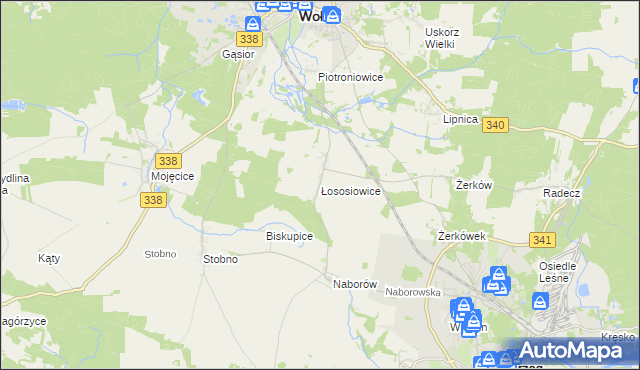 mapa Łososiowice, Łososiowice na mapie Targeo