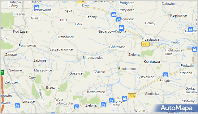 mapa Łososkowice, Łososkowice na mapie Targeo