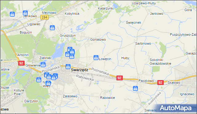 mapa Łowęcin, Łowęcin na mapie Targeo