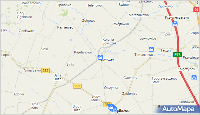 mapa Łowiczek, Łowiczek na mapie Targeo