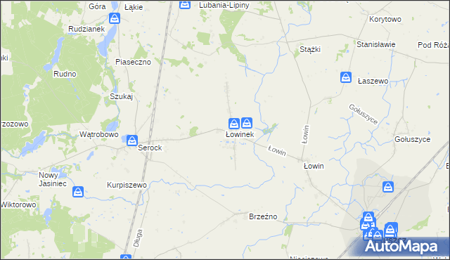 mapa Łowinek, Łowinek na mapie Targeo