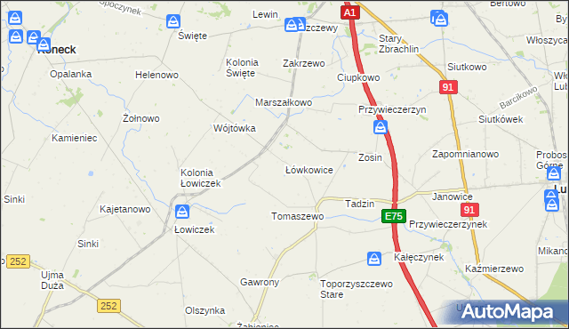 mapa Łówkowice, Łówkowice na mapie Targeo