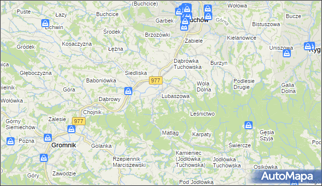 mapa Lubaszowa, Lubaszowa na mapie Targeo