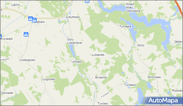 mapa Lubianek, Lubianek na mapie Targeo