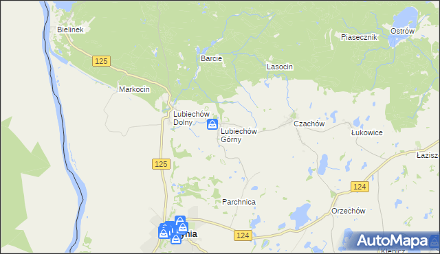 mapa Lubiechów Górny, Lubiechów Górny na mapie Targeo