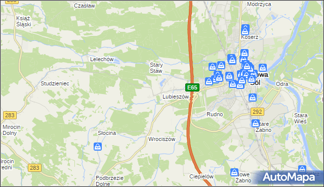 mapa Lubieszów gmina Nowa Sól, Lubieszów gmina Nowa Sól na mapie Targeo