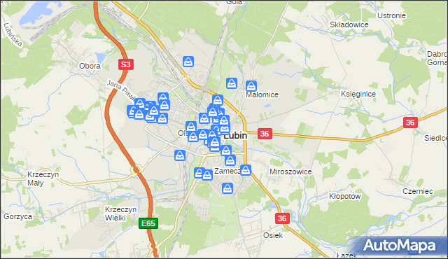 mapa Lubin, Lubin na mapie Targeo