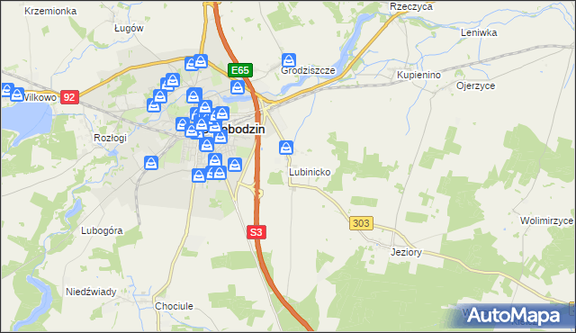 mapa Lubinicko, Lubinicko na mapie Targeo