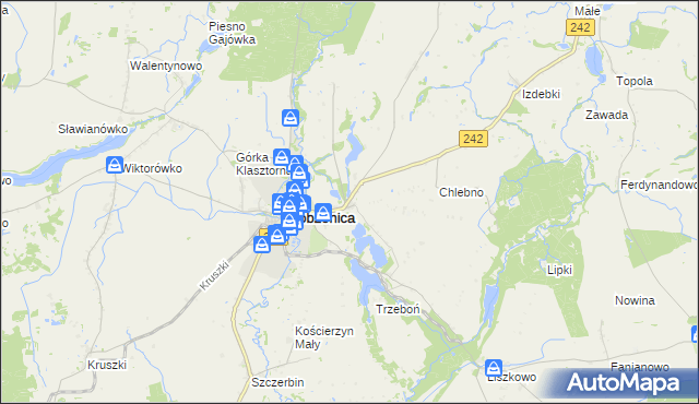 mapa Luchowo gmina Łobżenica, Luchowo gmina Łobżenica na mapie Targeo