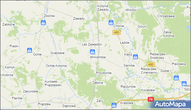 mapa Lucjanów gmina Widawa, Lucjanów gmina Widawa na mapie Targeo