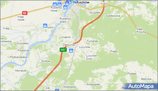 mapa Lucynów gmina Wyszków, Lucynów gmina Wyszków na mapie Targeo