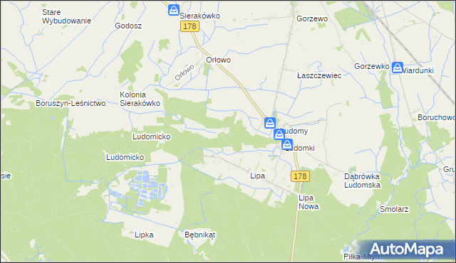 mapa Ludomy Leśniczówka, Ludomy Leśniczówka na mapie Targeo