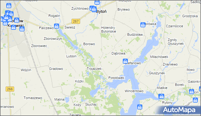 mapa Ludwikowo gmina Bytoń, Ludwikowo gmina Bytoń na mapie Targeo